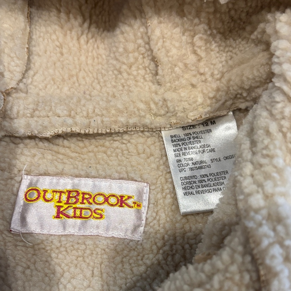 Two 12 M Girl’s Winter Jackets with Hoods. Pink Quilted and Faux Suede - Picture 10 of 13